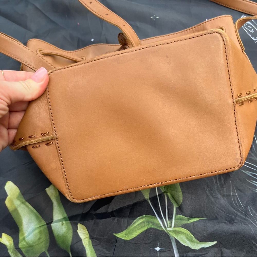 The Sak MSRP $159 Ivy Crochet Leather Bucket Bag in Tobacco Vachetta Purse - Picture 8 of 16
